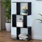 Costway 3-tier S-Shaped Bookcase Free Standing Storage Rack Wooden Display Decor Black